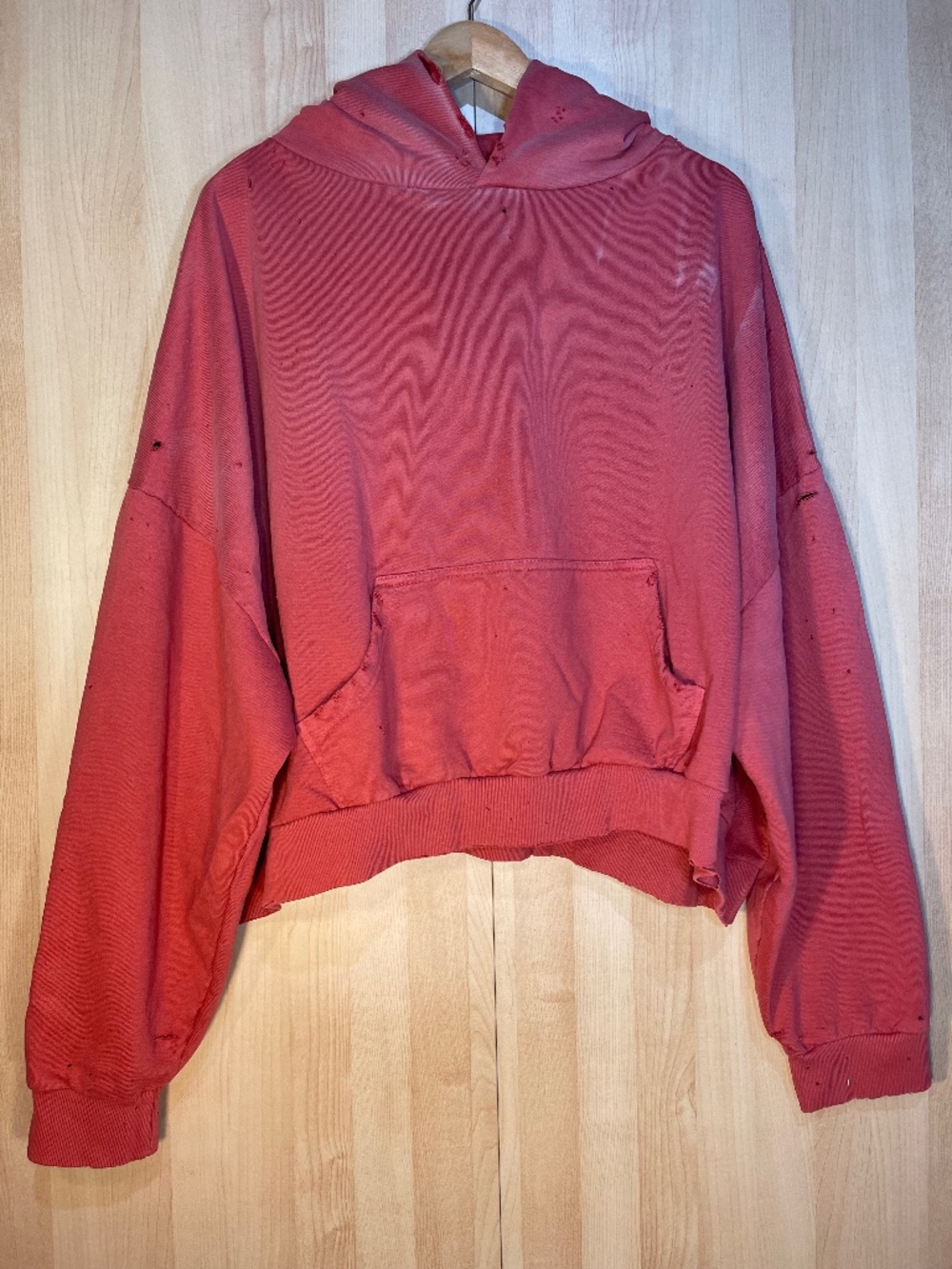 Red Cropped Hoodie Sweater